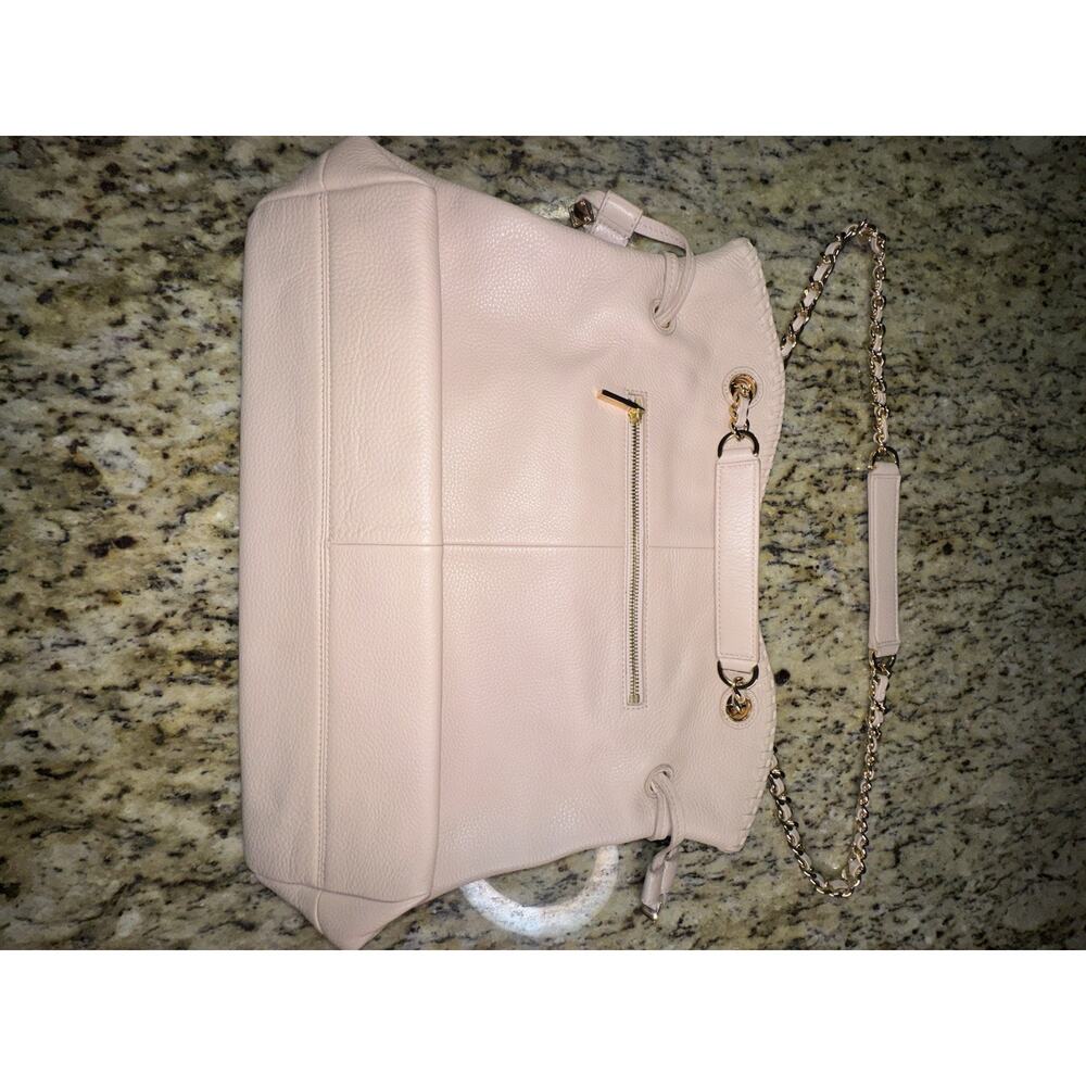 Tory Burch Marion Slouchy Tote Blush Pebbled Leather Chain Shoulder Bag LargeEUC - Picture 7 of 16